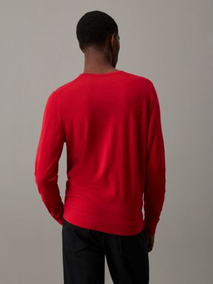 scarlet sage merino wool jumper for men calvin klein