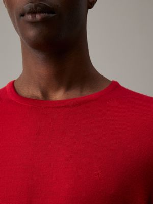 scarlet sage merino wool jumper for men calvin klein