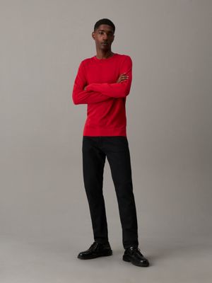 scarlet sage merino wool jumper for men calvin klein