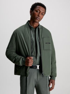 Essential Relaxed Padded Bomber Jacket, Green