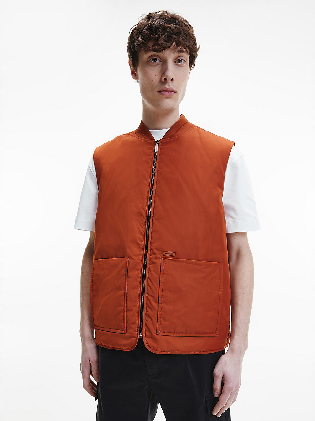 GINGERBREAD BROWN Recycled Polyester Gilet undefined men Calvin Klein