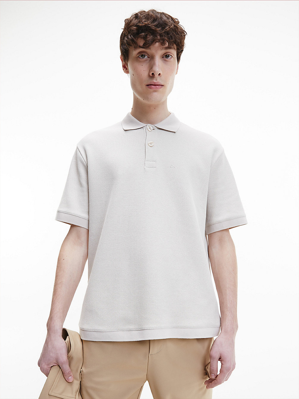 STONY BEIGE Relaxed Polo Shirt undefined men Calvin Klein