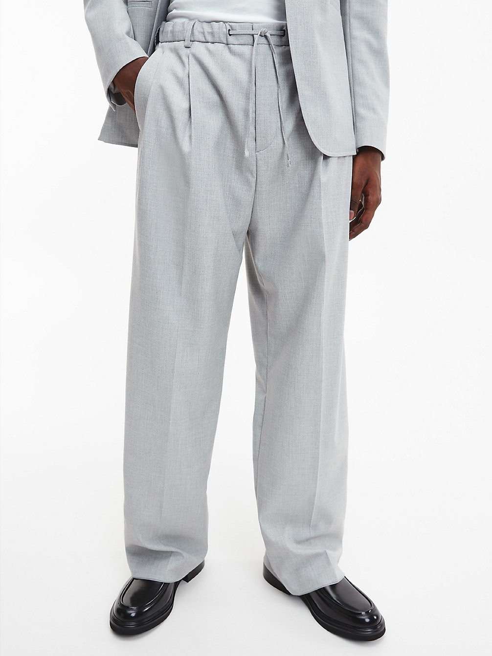 GREY FOG Recycled Microstructure Trousers undefined men Calvin Klein
