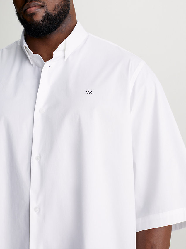 chemise grande taille à manches courtes white pour hommes calvin klein