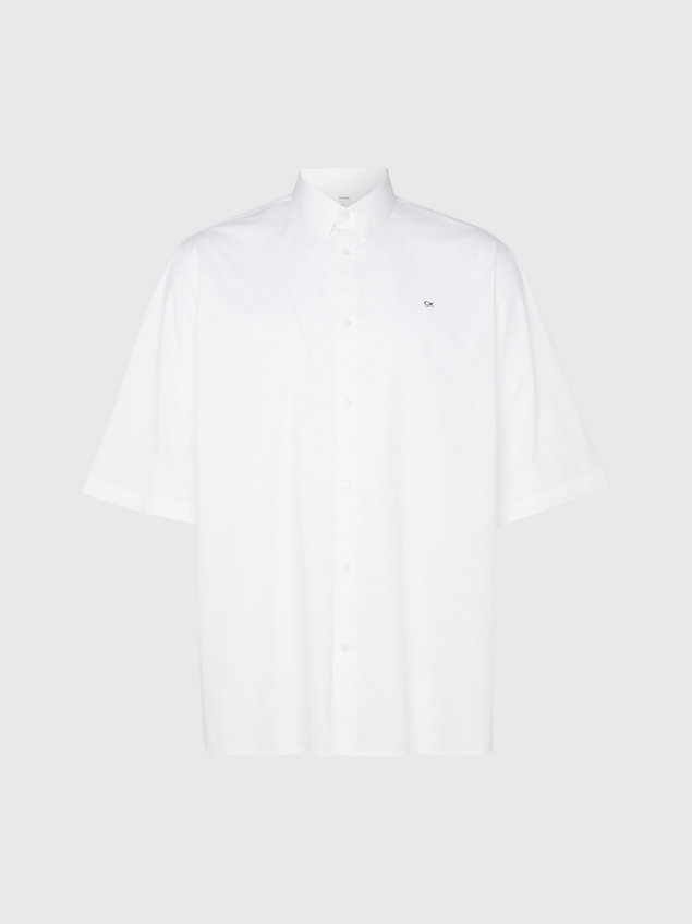 white plus size short sleeve shirt for men calvin klein