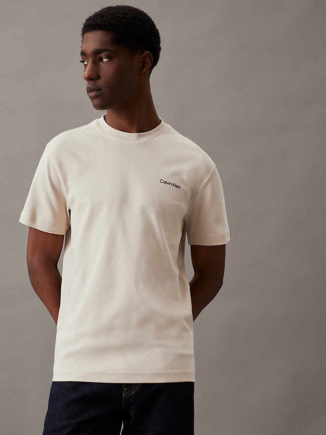 Stony Beige Organic Cotton T-Shirt undefined men Calvin Klein