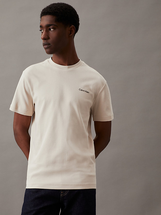 STONY BEIGE Camiseta de algodón orgánico de hombre CALVIN KLEIN