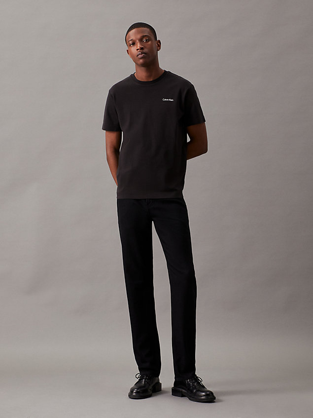 camiseta de algodón con logo pequeño black de hombre calvin klein