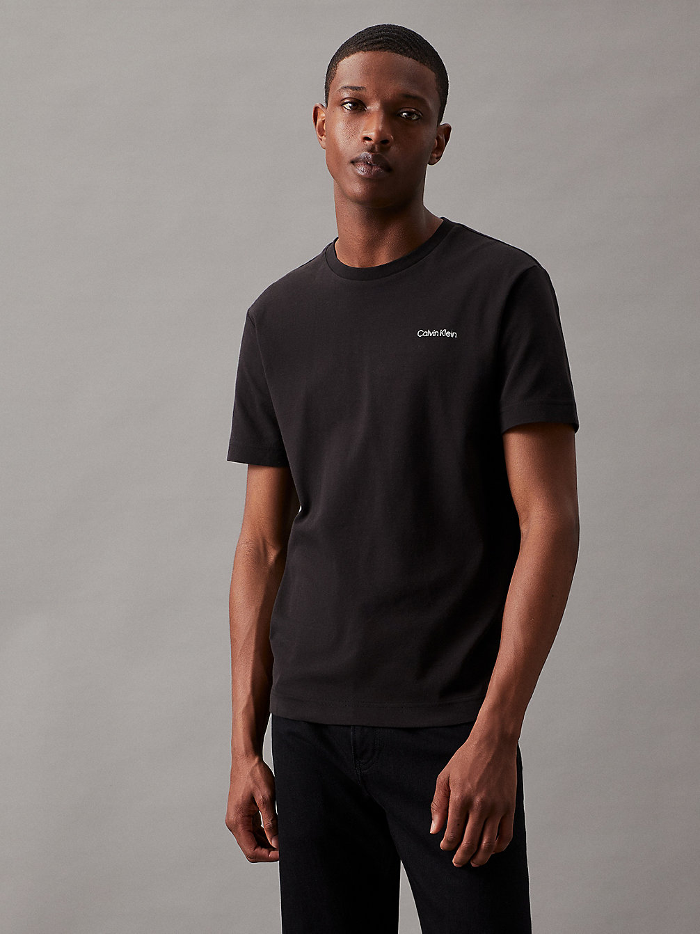 CK BLACK > T-Shirt Z Bawełny Organicznej > undefined Mężczyźni - Calvin Klein