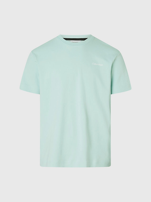 blue cotton micro logo t-shirt for men calvin klein