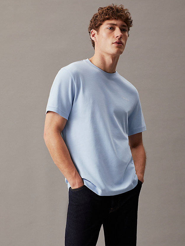 kentucky blue cotton logo t-shirt for men calvin klein