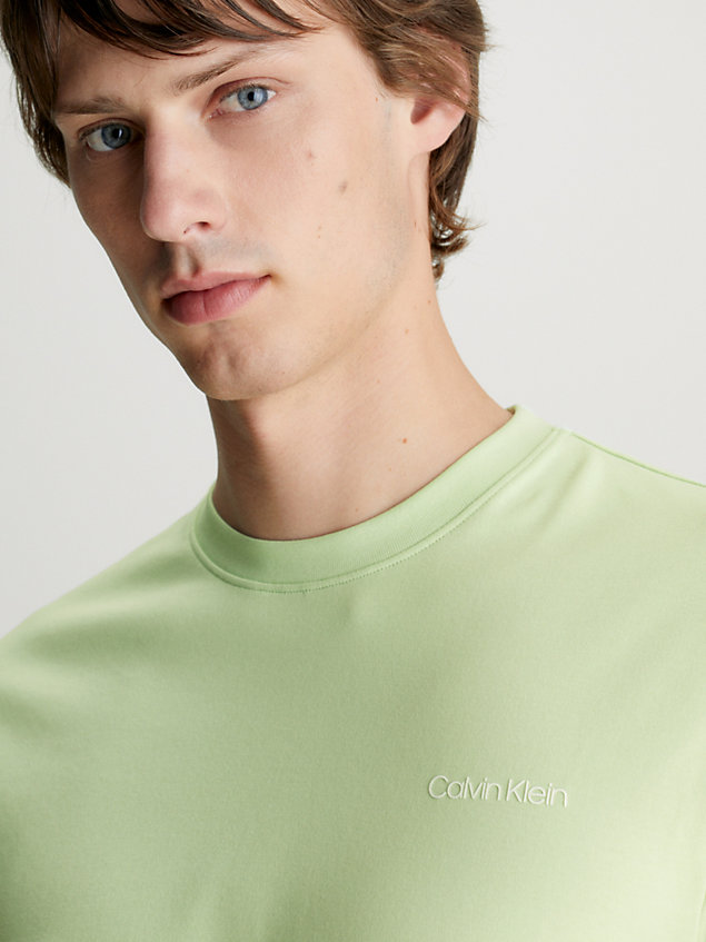 green bawełniany t-shirt z małym logo dla mężczyźni - calvin klein