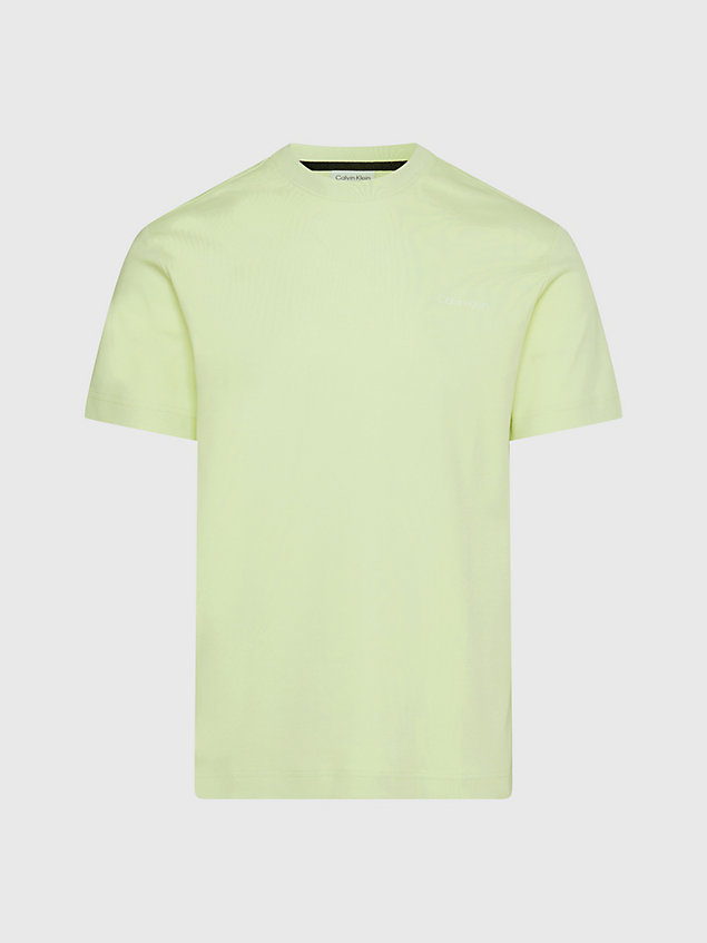 t-shirt con micro logo in cotone green da uomo calvin klein