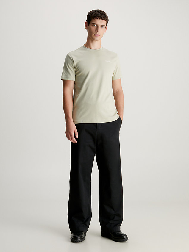 t-shirt en coton avec micro-logo green pour hommes calvin klein