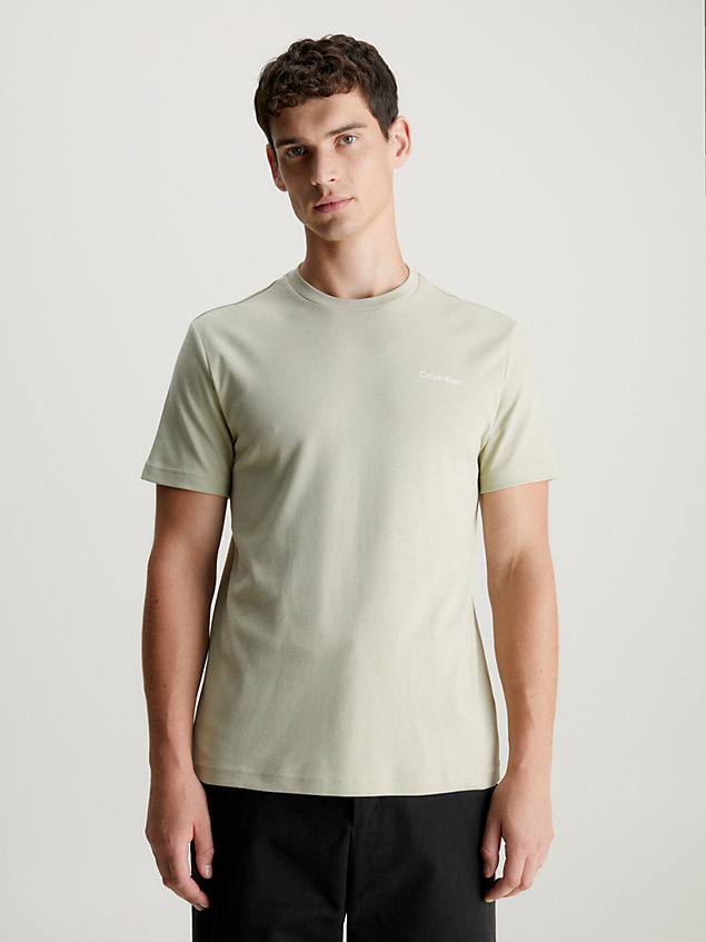 t-shirt en coton avec micro-logo green pour hommes calvin klein