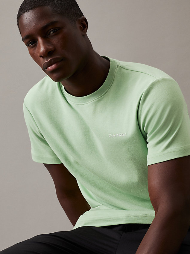 camiseta de algodón con logo green de hombres calvin klein