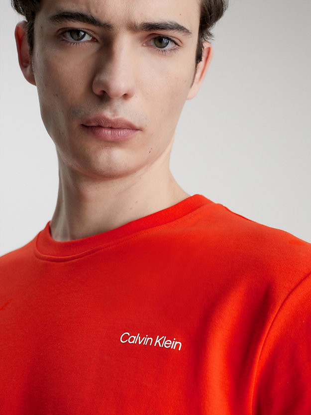 SPICY ORANGE Organic Cotton T-shirt for men CALVIN KLEIN