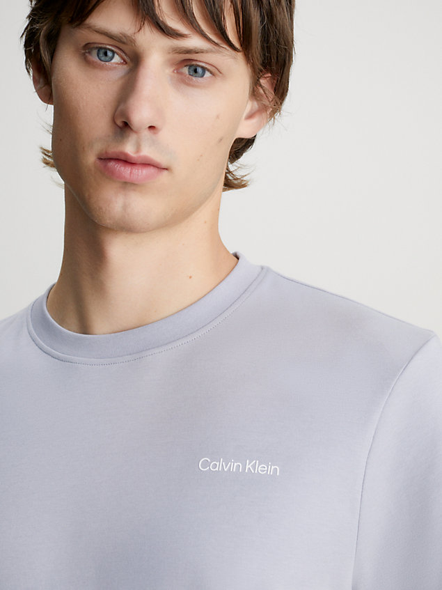 purple cotton micro logo t-shirt for men calvin klein
