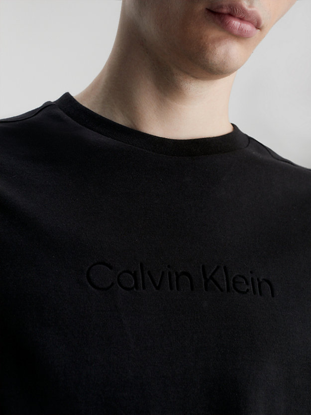 ck black logo-t-shirt aus bio-baumwolle für herren - calvin klein