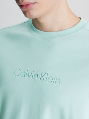 camiseta de algodón orgánico con logo blue de hombre calvin klein