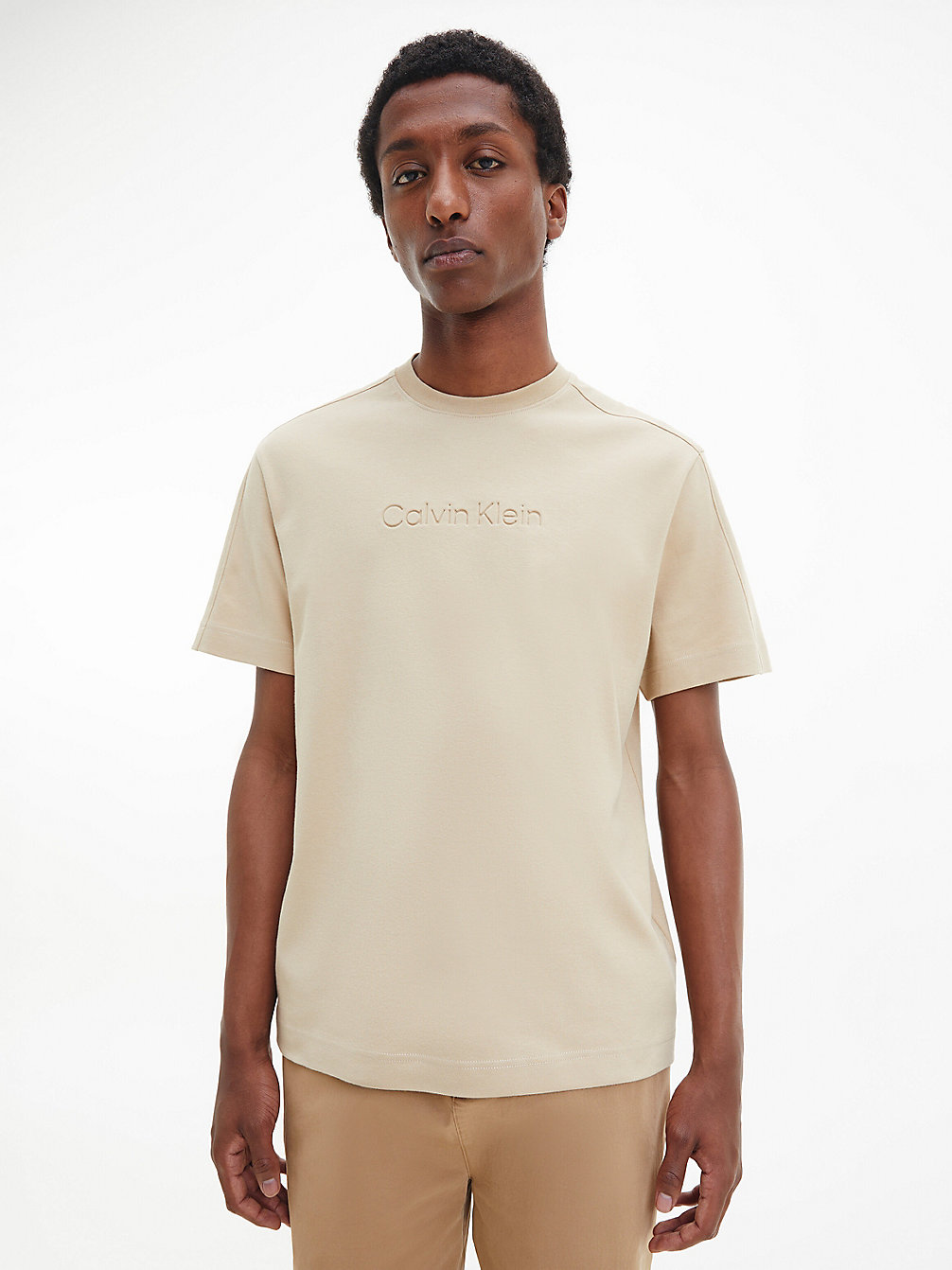 TRAVERTINE > Luźny T-Shirt Z Bawełny Organicznej > undefined Mężczyźni - Calvin Klein