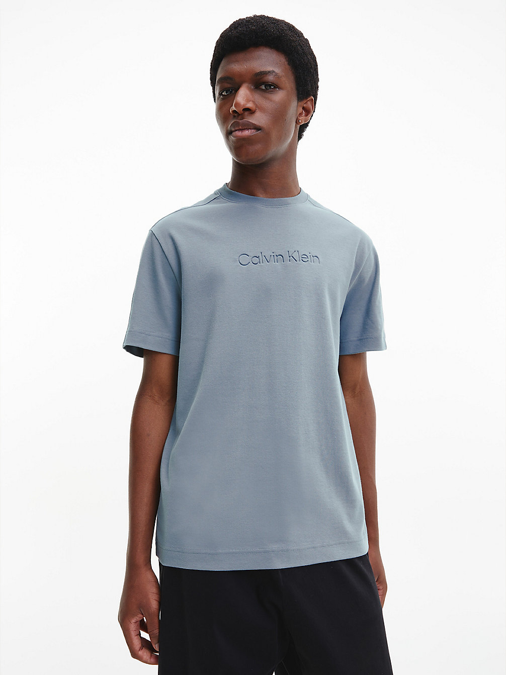 T-Shirt In Cotone Biologico Taglio Relaxed > GREY TAR > undefined uomo > Calvin Klein