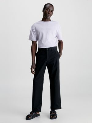 MISTY LILAC Organic Cotton T-shirt for men CALVIN KLEIN