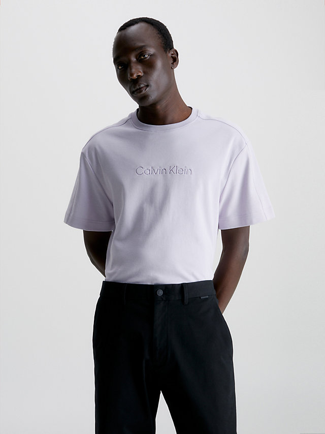 Misty Lilac Relaxed Organic Cotton T-Shirt undefined men Calvin Klein