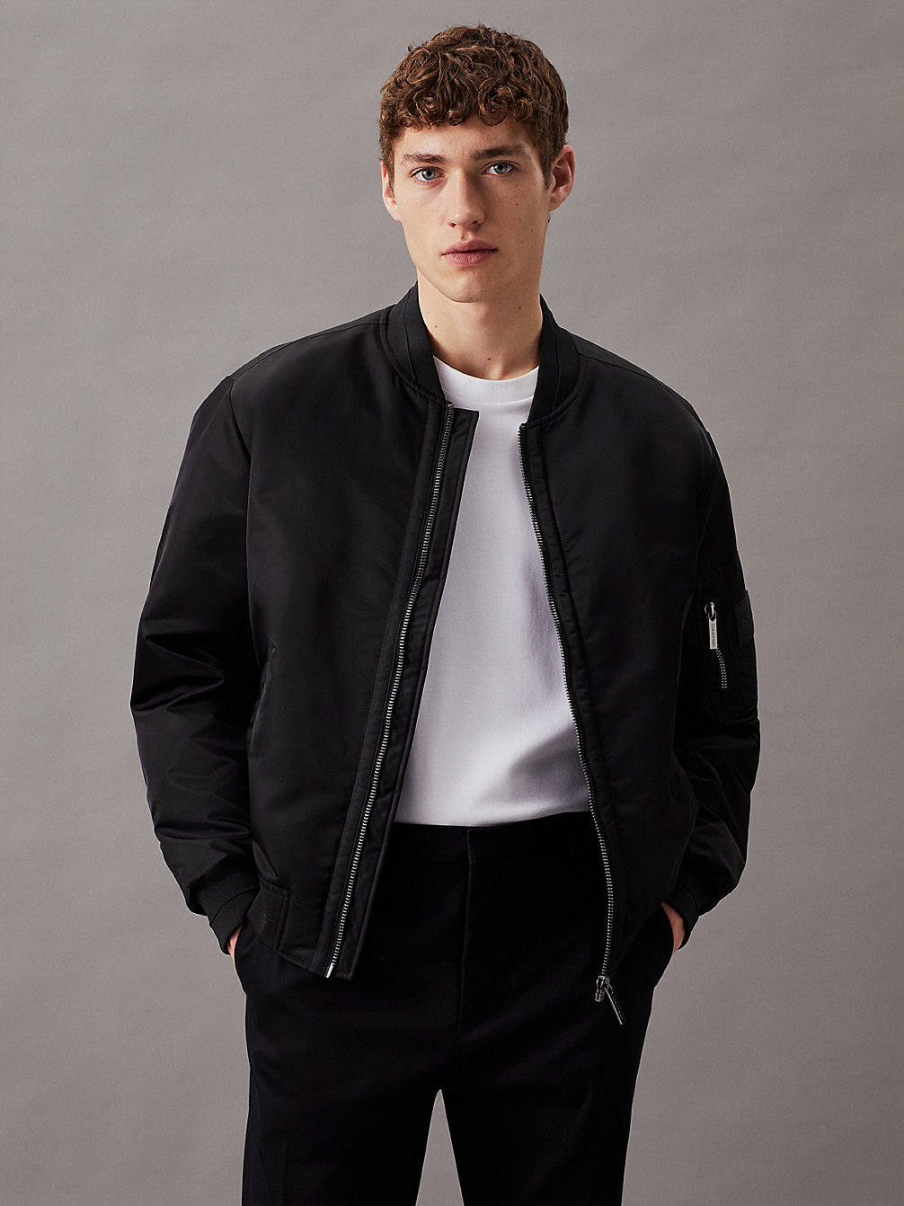 CK BLACK Sateen Bomber Jacket undefined men Calvin Klein