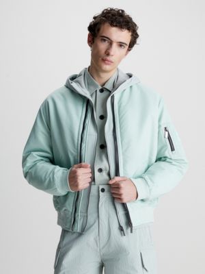 Calvin klein green outlet bomber jacket