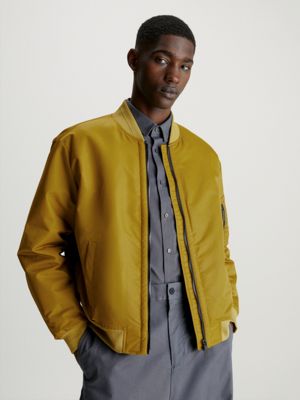 Mens mustard bomber on sale jacket