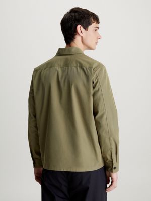 delta green boxy twill overshirt for men calvin klein