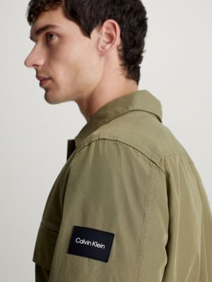 delta green boxy twill overshirt for men calvin klein