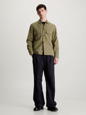 delta green boxy twill overshirt for men calvin klein