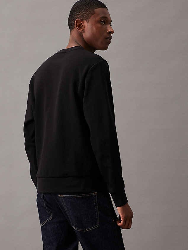 black bluza bawełniana z małym logo dla mężczyźni - calvin klein