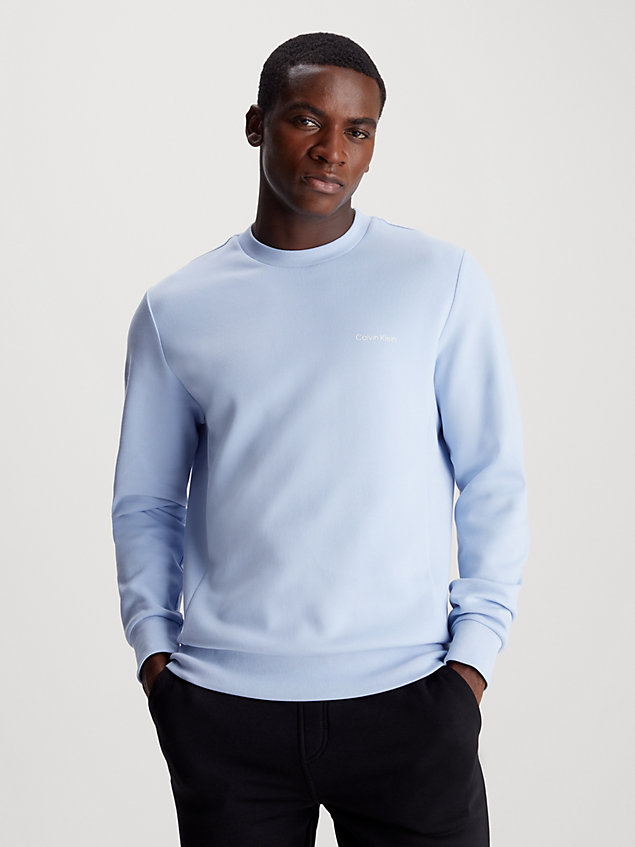 blue sweatshirt aus baumwolle für herren - calvin klein