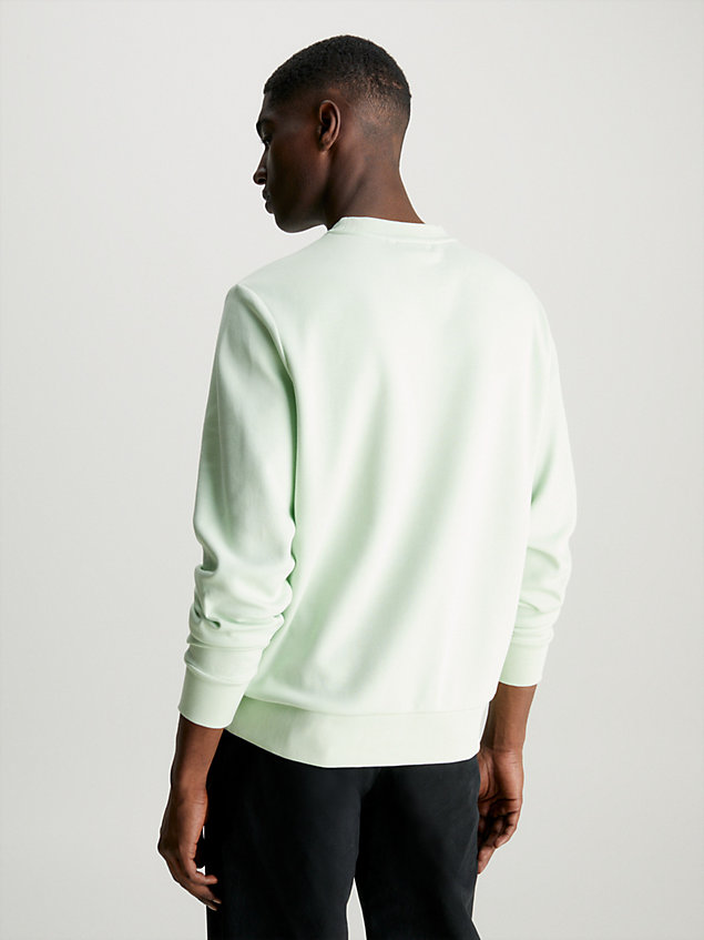 green sweatshirt mit mikro-logo für herren - calvin klein