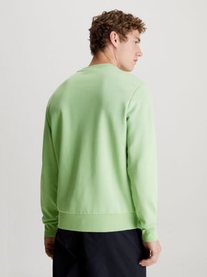 quiet green cotton sweatshirt for men calvin klein