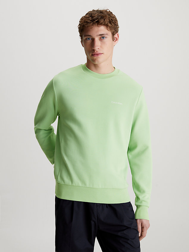 green sweatshirt aus baumwolle für herren - calvin klein