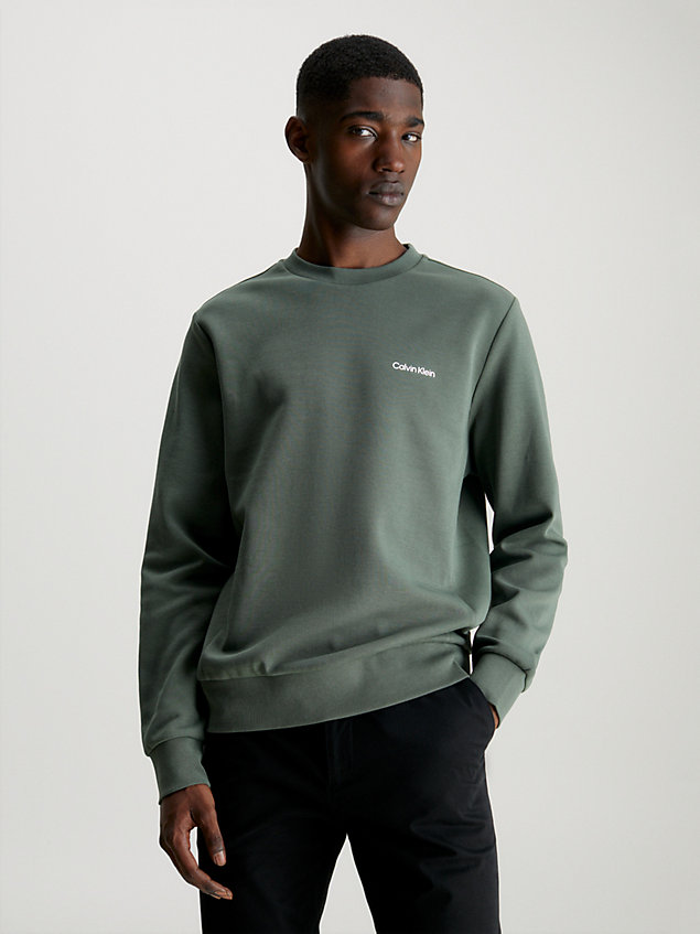 green micro logo sweatshirt for men calvin klein