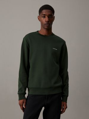 green cotton sweatshirt for men calvin klein