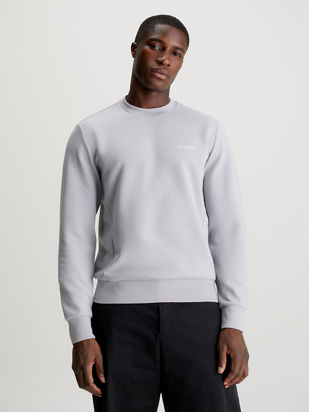 grey cotton sweatshirt for men calvin klein