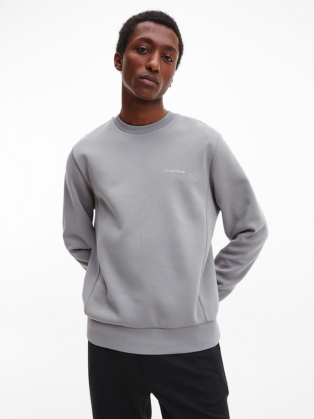 GREY ASPHALT Recycled Polyester Sweatshirt undefined men Calvin Klein