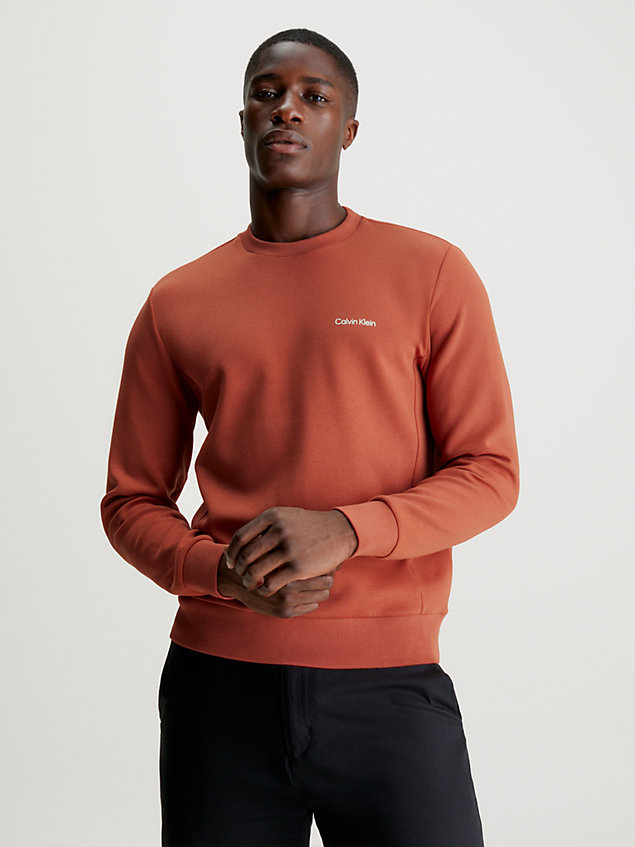 orange cotton sweatshirt for men calvin klein