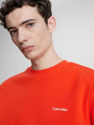 SPICY ORANGE Recycled Polyester Sweatshirt for men CALVIN KLEIN