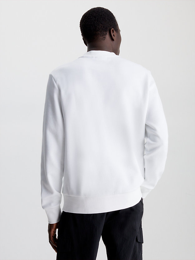 sweat-shirt en coton bright white pour hommes calvin klein