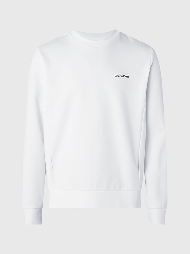 sweat-shirt en coton bright white pour hommes calvin klein