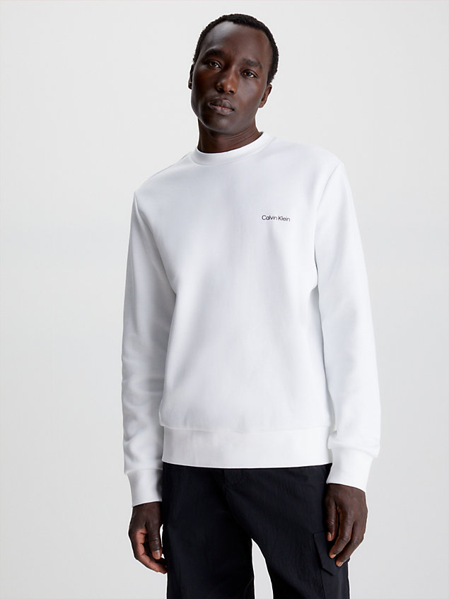 white cotton sweatshirt for men calvin klein