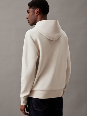 stony beige cotton hoodie for men calvin klein