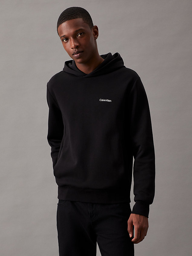 black micro logo hoodie for men calvin klein